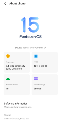 Vivo v29 pro 12+8/256